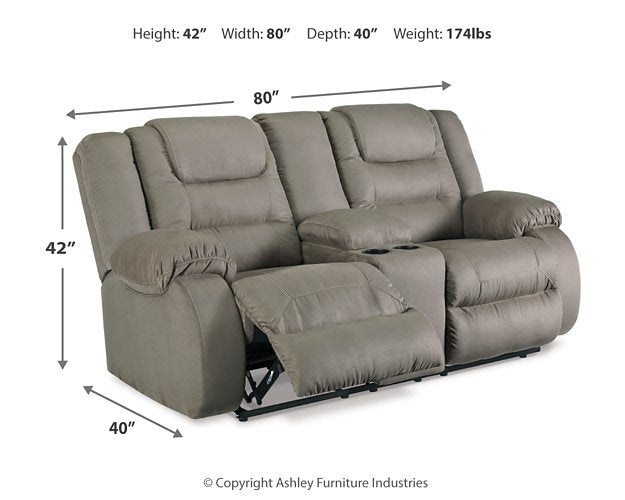 McCade Reclining Loveseat with Console